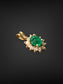 14K Gold Emerald and Diamond Halo Pendant