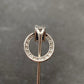 Reserved for Pannier Art Deco Platinum Sapphire Diamond Open Circle Stick Pin