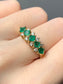 Vintage 18K Gold Calibre Cut Emerald and Diamond Ring