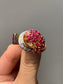 Retro 14K Ruby and Diamond Two Tone Knot Ring