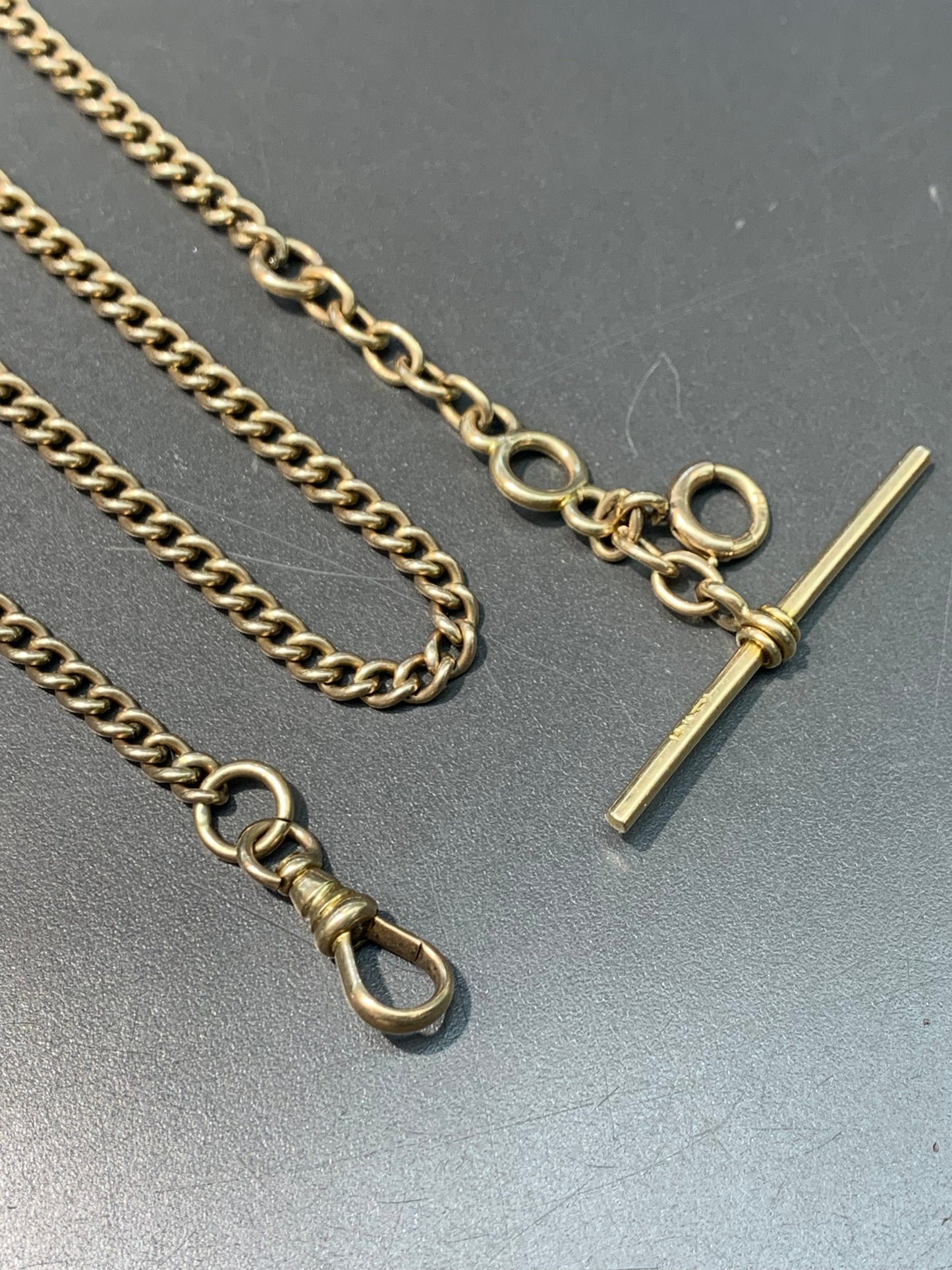 Vintage 14K Gold Albert Curb Link Chain