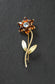 broche vintage en or 14 carats citrine et pierre de lune marguerite