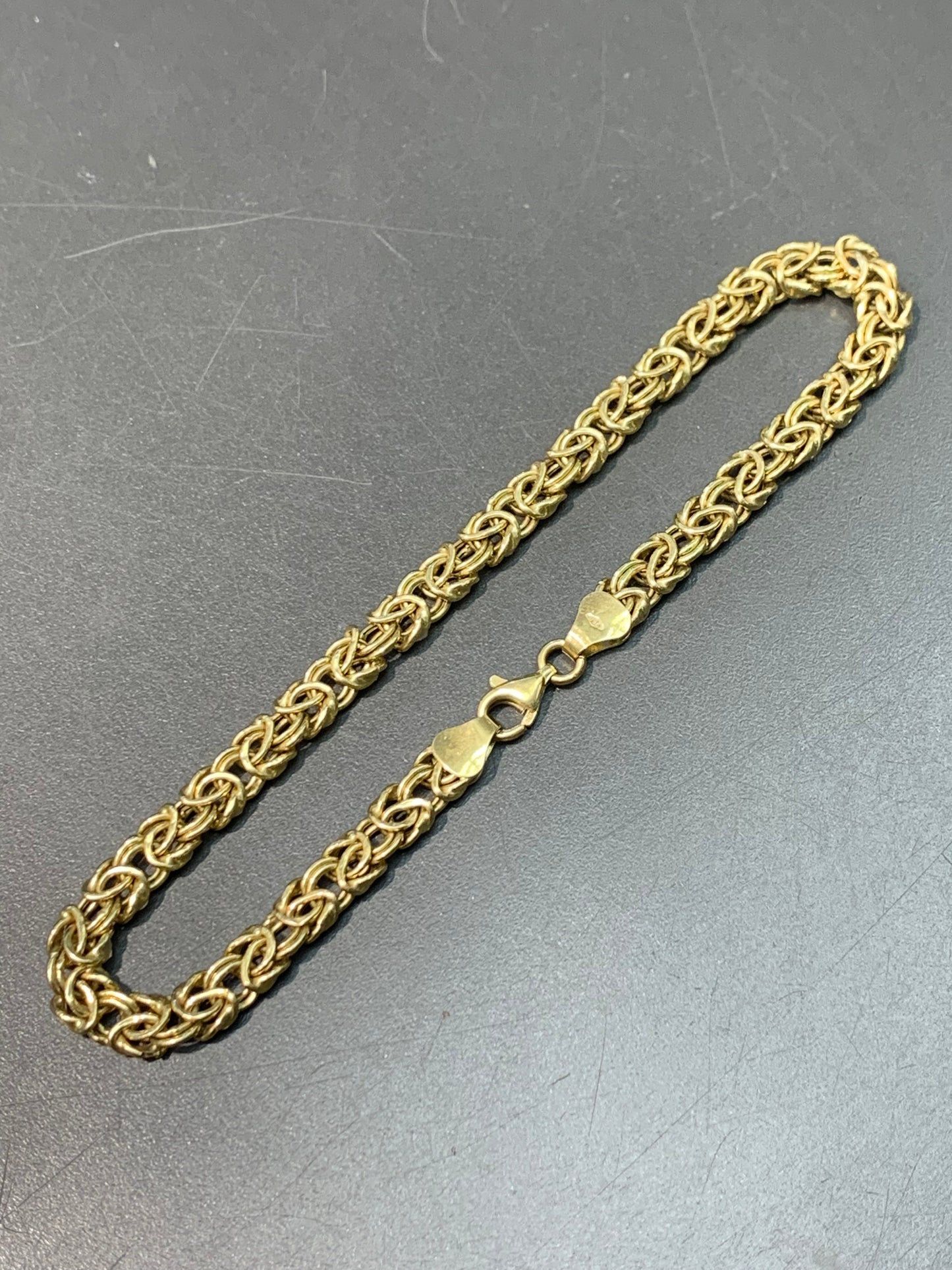 [ON RESERVE] Vintage 18K Gold French Byzantine Bracelet 8”