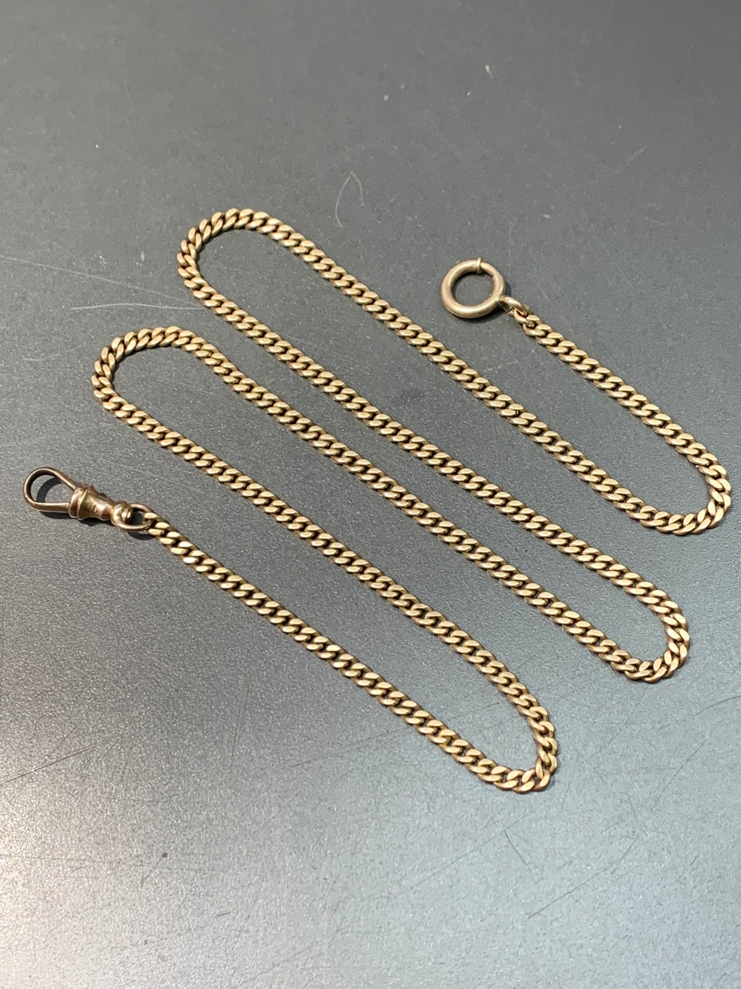 Vintage 14K Gold Curb Link Watch Chain 20”