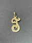 Charme initial cursif « J » vintage en or 14 carats