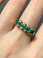 Vintage 18K Gold Calibre Cut Emerald and Diamond Ring