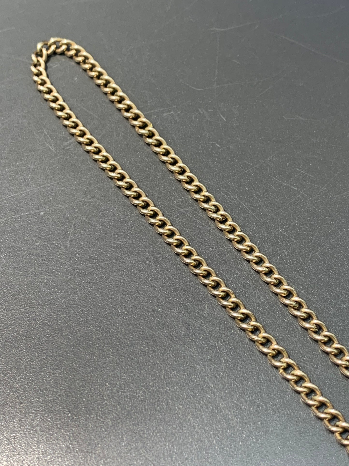 Vintage 14K Gold Albert Curb Link Chain