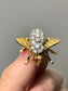 Vintage Herbert Rosenthal 18K Gold Diamond and Ruby Bee Brooch