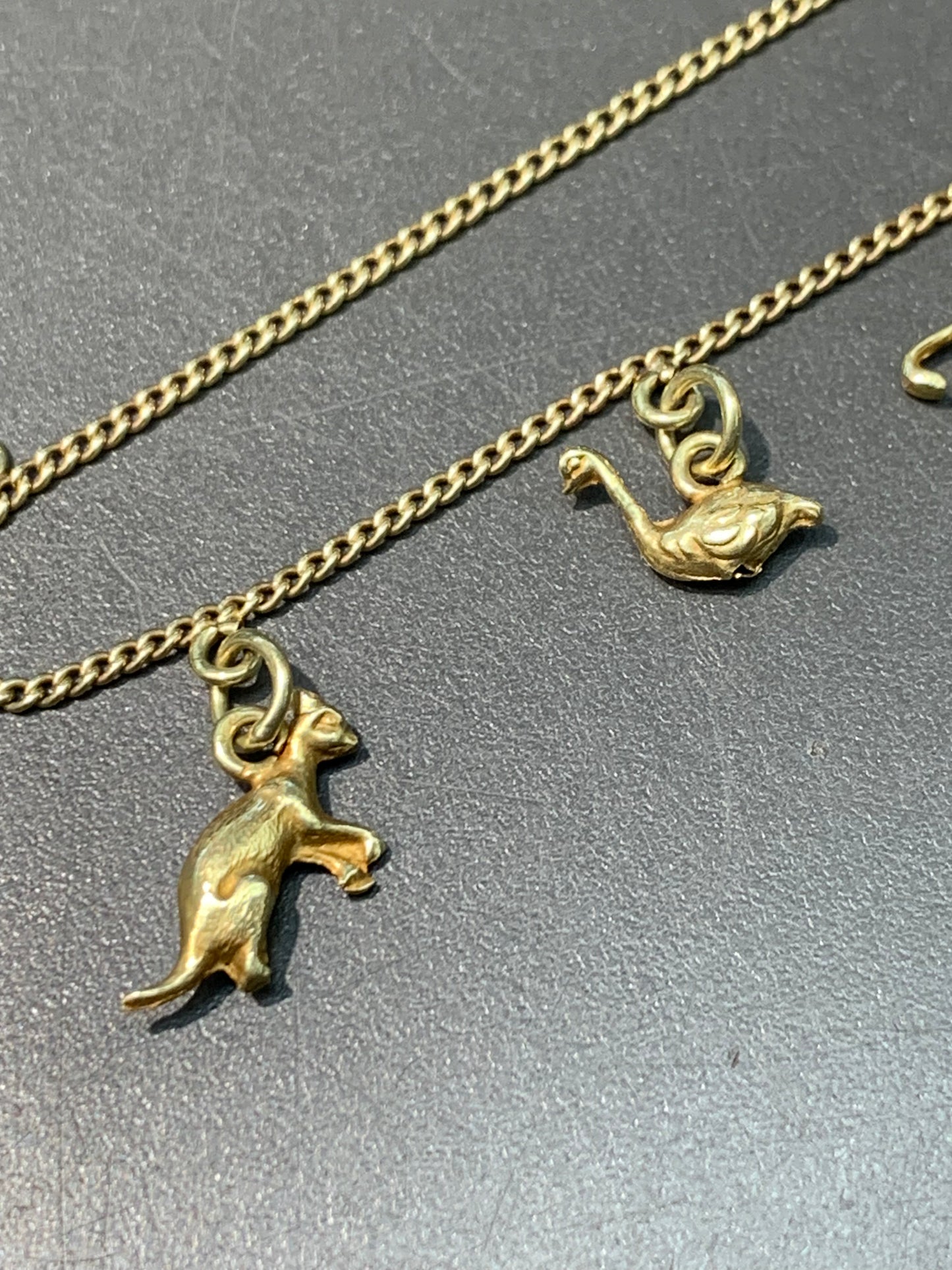 Vintage 14K Gold Animal Charm Bracelet