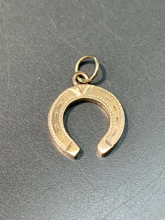 Vintage 14K Gold Hollow Horse Shoe Charm