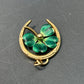 Vintage 14K Yellow Gold Enamel Four Leaf Clover Horse Shoe Charm