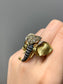 Vintage Champagne Diamond Mother of Pearl and Citrine Elephant Ring