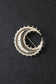 Victorian 15CT Gold Old Cut Diamond Crescent Brooch