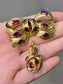 Victorian 14K Gold Almandine Garnet Bow Brooch