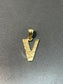 14K Gold “V” Initial Charm Pendant