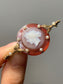 Victorian 14K Gold Hard Stone Cameo Pearl Bar Brooch