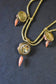 Victorian 15CT Gold Natural Coral and Diamond Snake Chain Festoon Necklace