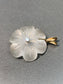 14K Gold Diamond Rock Crystal Flower Pendant