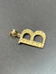 Vintage 10K Gold “B” Capital Initial Pebble Print Charm