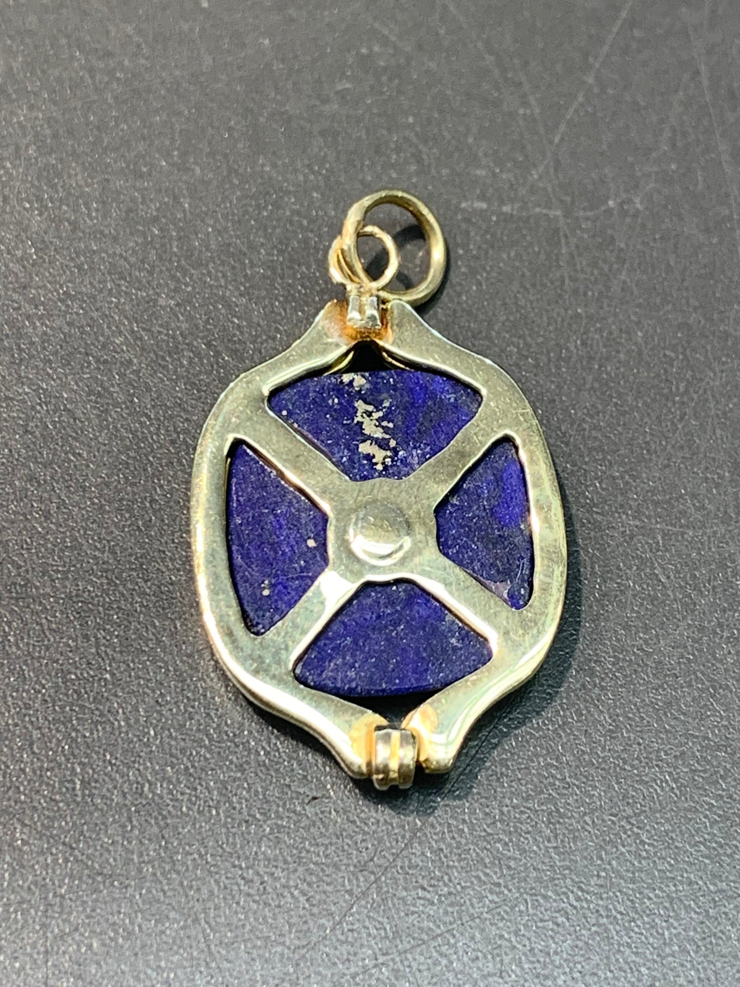 Vintage 14K Gold Lapis Intaglio Charm