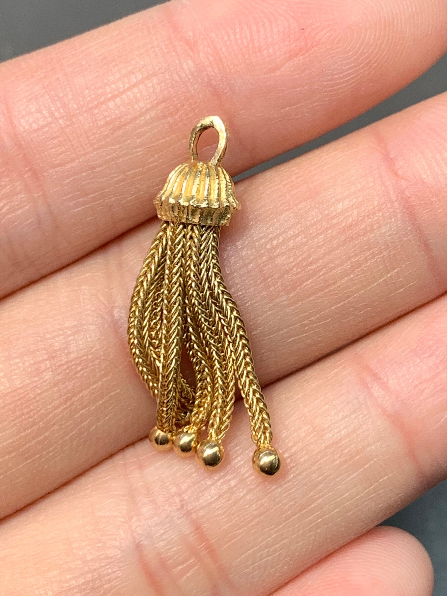 Victorian 14K Gold Tassel Pendant Charm