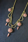 Victorian 15CT Gold Natural Coral and Diamond Snake Chain Festoon Necklace