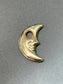 vintage 14K Gold Puffy Donut Waning Crescent Moon Charm Pendentif