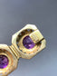 Victorian 18K Gold Enamel Amethyst Hexagon Link Bracelet