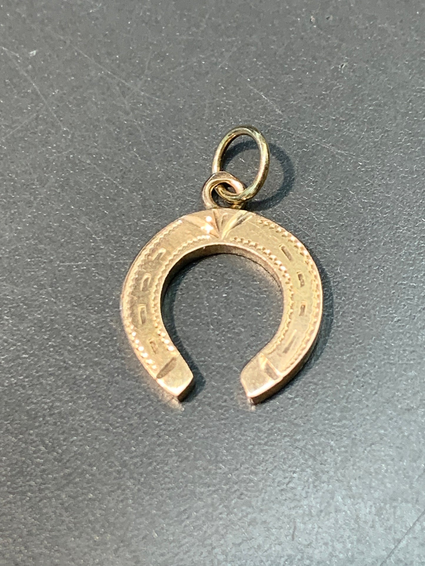 Vintage 14K Gold Hollow Horse Shoe Charm