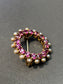 Victorian 14K Gold Open Circle Ruby and Pearl Brooch