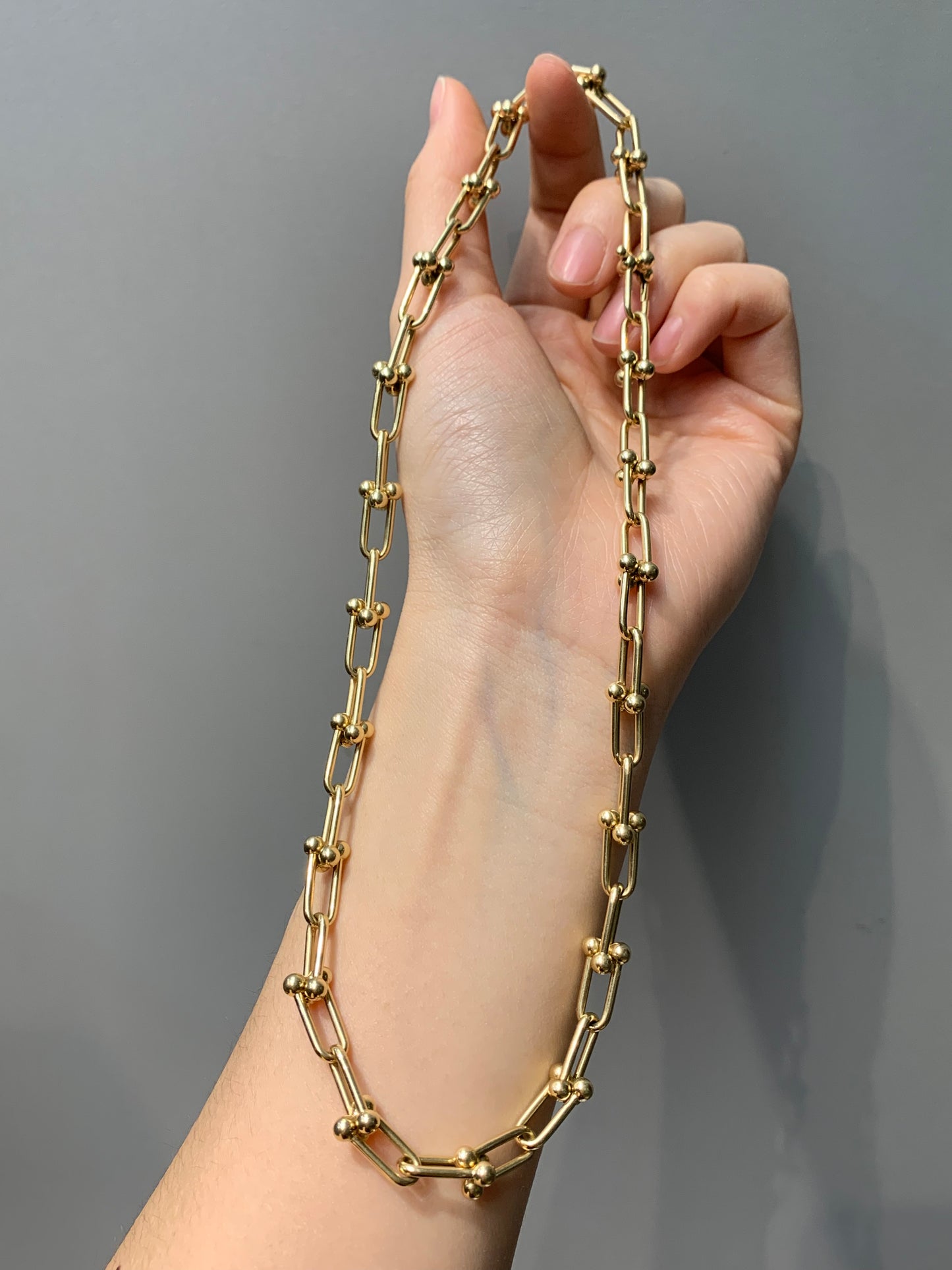 14K Gold Hidden Clasp Hardware Chain Link Necklace