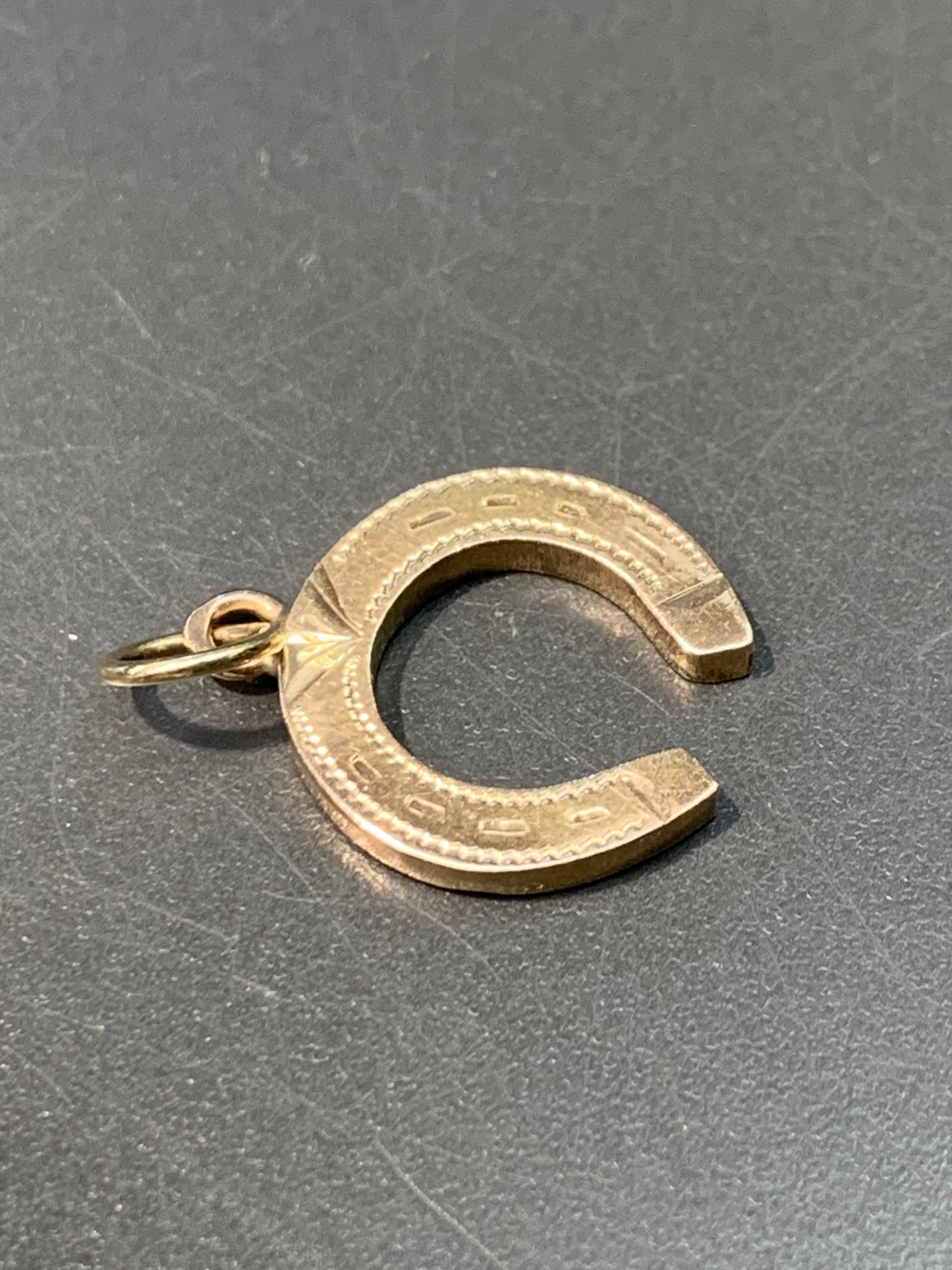 Vintage 14K Gold Hollow Horse Shoe Charm