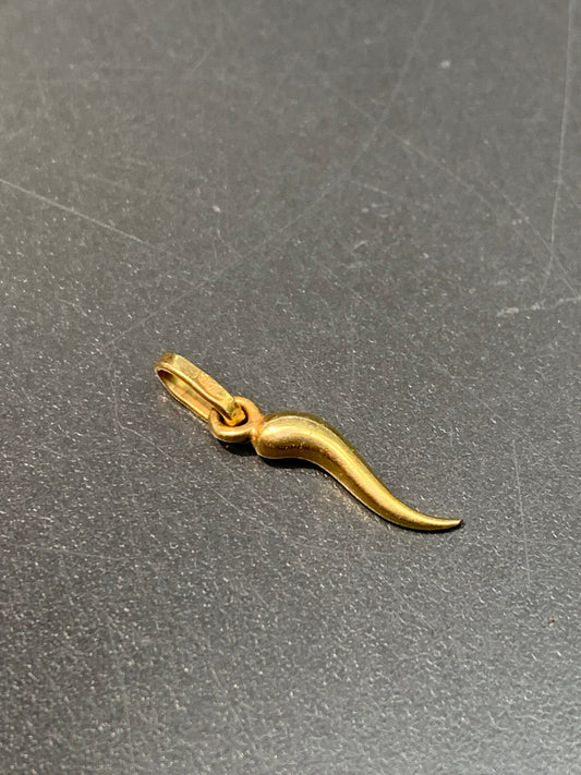 18K Gold Italian Horn Charm