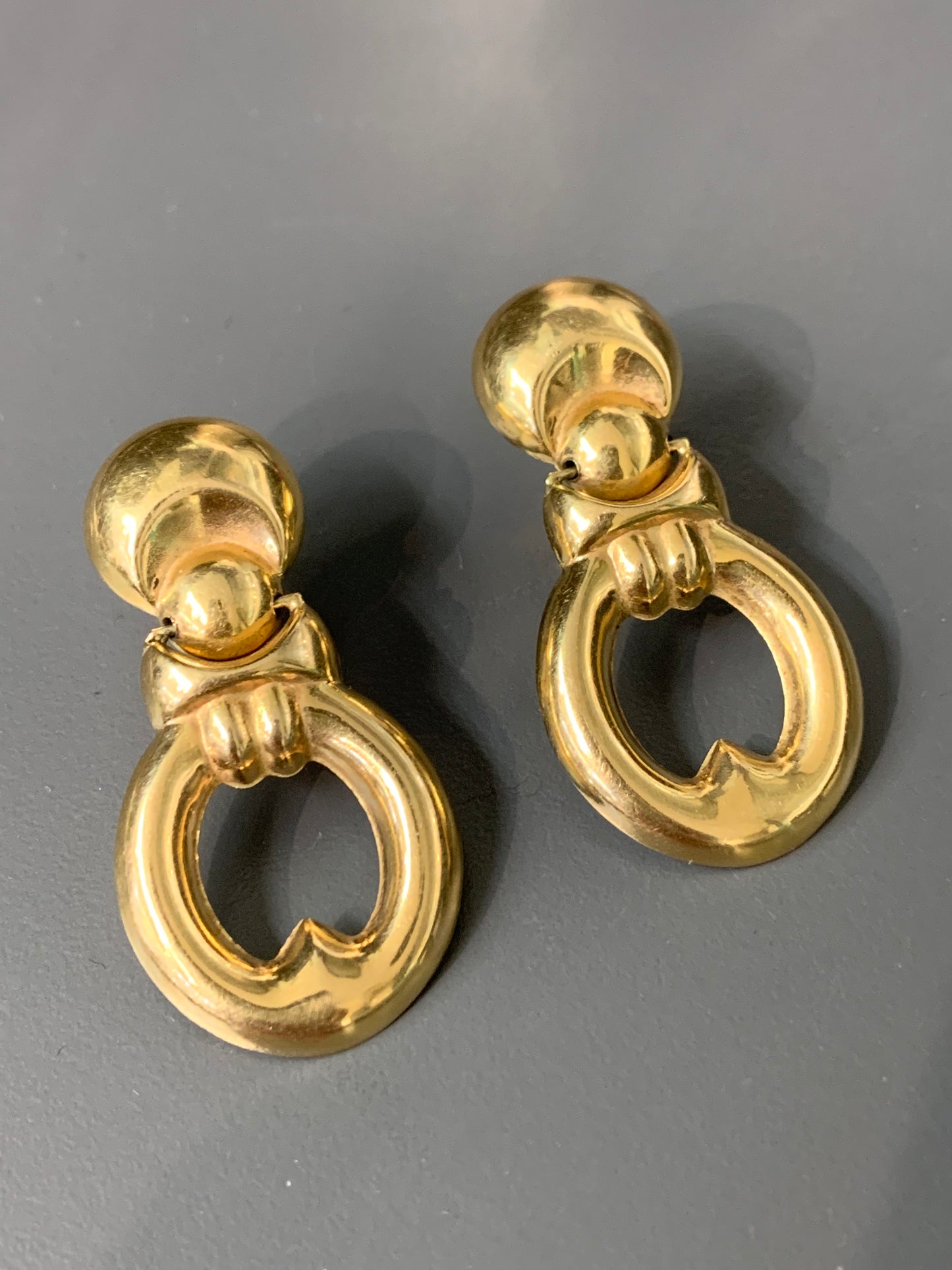 Retro 14K Gold Hollow Drop Earring