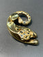 Pendentif Guépard Émaillé Creux Vintage Italien En Or 18 Carats