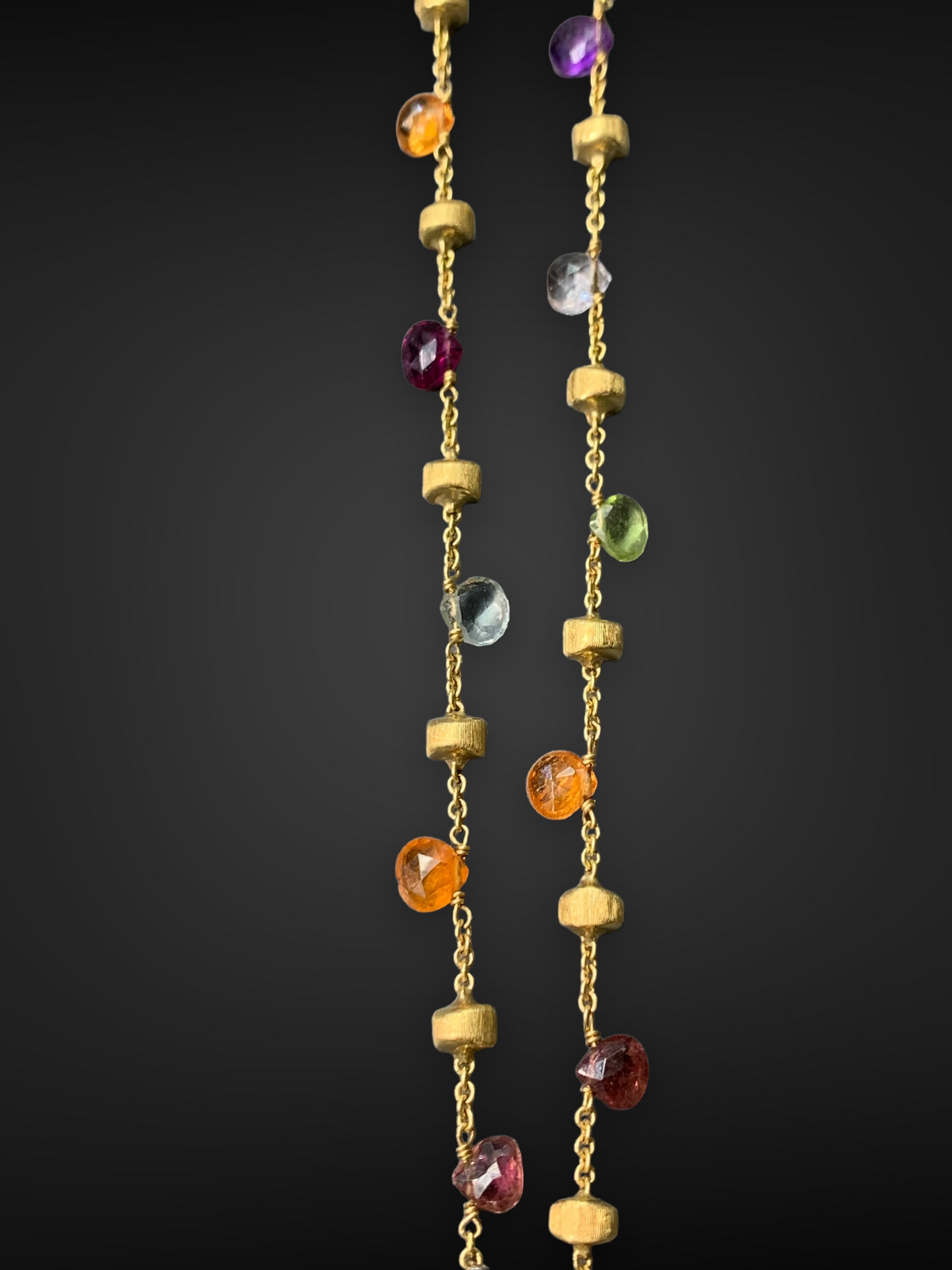 Marco Bicego 18K Gold Africa Collection Multi-Gemstone Lariat Necklace