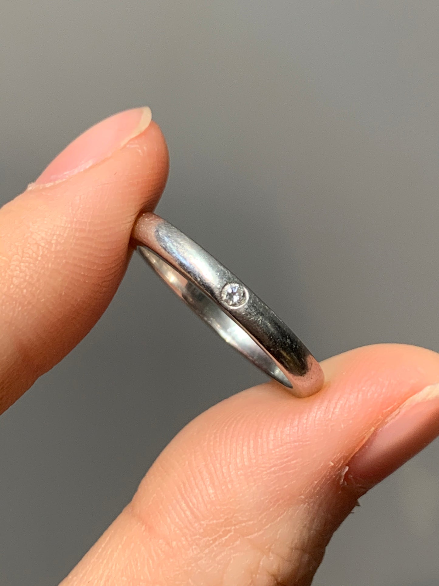 Tiffany &amp; Co. 铂金 Elsa Peretti 0.02 CTW 单石钻石戒指