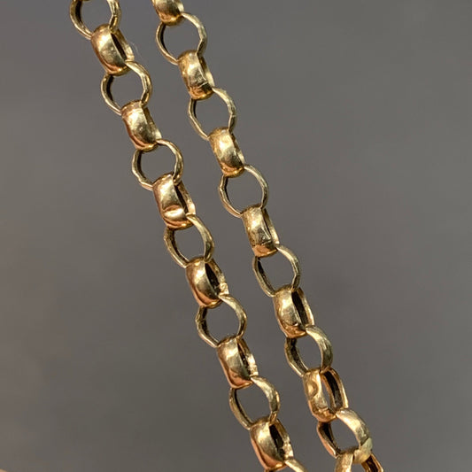 Bracelet à maillons de chaîne avec cadenas en or 14 carats victorien antique 8,0"