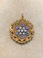 Art Nouveau 14K Gold Krementz & Company Sapphire Pearl and Diamond Flower Brooch 1st Term Payment