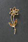 broche vintage en or 14 carats citrine et pierre de lune marguerite